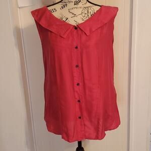 Leena Studio 100% silk sleeveless blouse. Size M